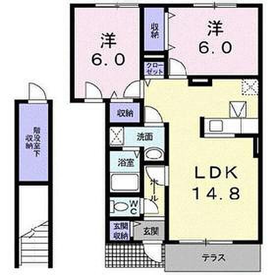 兵庫県姫路市青山北3丁目(賃貸アパート2LDK・1階・63.14㎡)の写真 その2