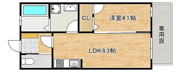 兵庫県神戸市東灘区森北町4丁目(賃貸アパート1LDK・1階・31.70㎡)の写真 その2