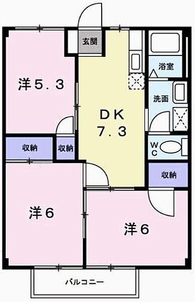 兵庫県姫路市網干区坂上(賃貸アパート3DK・1階・52.17㎡)の写真 その2
