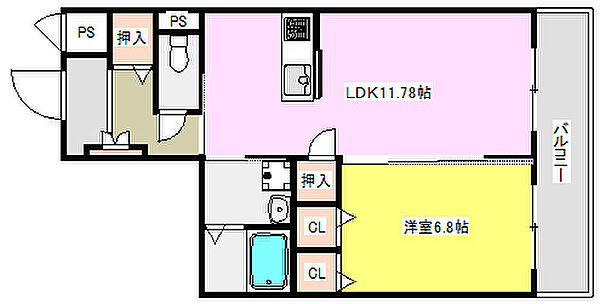 兵庫県明石市大久保町大窪(賃貸アパート1LDK・3階・47.56㎡)の写真 その2