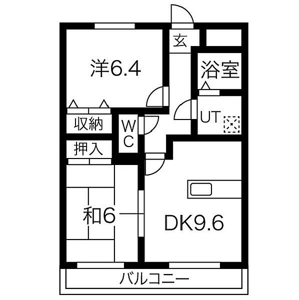 兵庫県姫路市網干区高田(賃貸マンション2DK・2階・52.29㎡)の写真 その2
