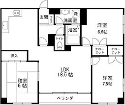 グランドサンピア 3LDKの間取図画像