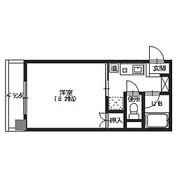 グラウィス 4階1Kの間取り