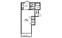 フォレスト242 1Kの間取図画像
