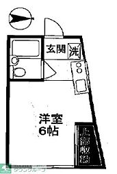 第二小坂荘 201 2階ワンルームの間取り