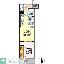 Dアセット栄町 1階1LDKの間取り