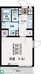 イクシオ花小金井 1階1Kの間取り