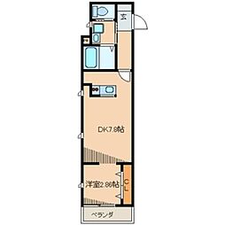 サンドルチェ 2階1DKの間取り