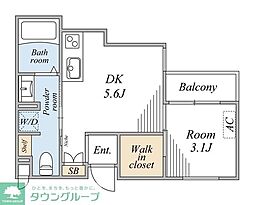 ラ・ソラリス 301 3階1DKの間取り