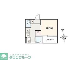 MELLAS矢川IV 3階1Kの間取り