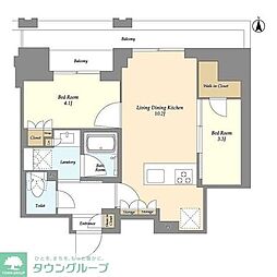 ドゥーエ府中I 2LDKの間取図画像