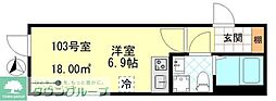 Celeste KOGANE 1Kの間取図画像