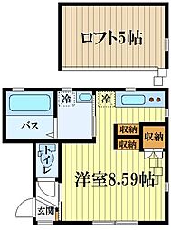 ソレイユ吉南 1Kの間取図画像
