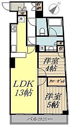 ノバコスモ荻窪 2LDKの間取図画像