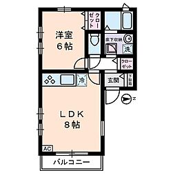 ラークヒル 1LDKの間取図画像