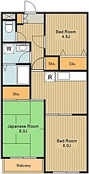 ベルメゾン楓 3DKの間取図画像