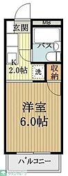 当麻ビル 1Kの間取図画像