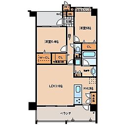 ロイヤルパークス花小金井 2LDKの間取図画像