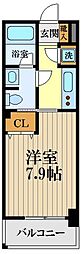 コンフォート武蔵野 1Kの間取図画像