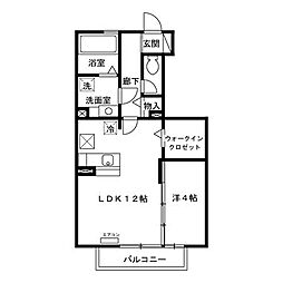 花水木F 1LDKの間取図画像