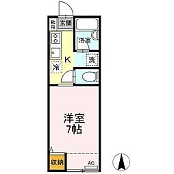メゾンドール 1Kの間取図画像