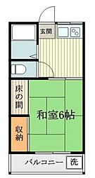 ハイツ新町 2階1Kの間取り