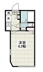 JR京浜東北・根岸線 磯子駅 徒歩15分の賃貸アパート 2階1Kの間取り