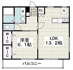 サンプランドール 4階1LDKの間取り