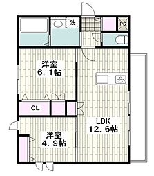 HERITAGE GARDEN WEST 2LDKの間取図画像