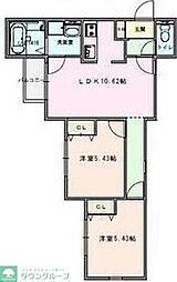 Sacrament Zushi 2LDKの間取図画像