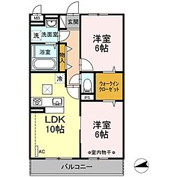 グランドクレストK 2LDKの間取図画像