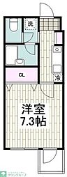 パル湘南台 1Kの間取図画像