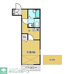 アネシス戸塚 1Kの間取図画像