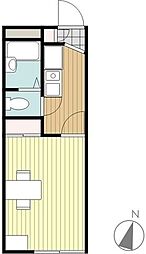 レオパレスカーサヒラルダ 1Kの間取図画像