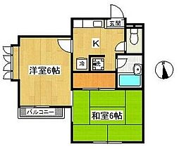 トレド原宿A棟 2Kの間取図画像