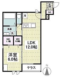CalmeKamakura 1LDKの間取図画像