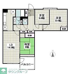 エスパス由比ガ浜 3LDKの間取図画像