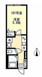 ベイルーム湘南台 1Kの間取図画像