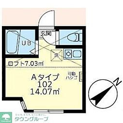 ユナイト大船エルパサージュ ワンルームの間取図画像