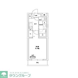 メゾンオルレアン 1Kの間取図画像