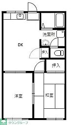 サニーセゾン東永谷A 2DKの間取図画像