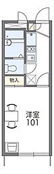 レオパレスグランメール 1Kの間取図画像