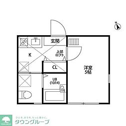 レスピーロ能見台B棟 1Kの間取図画像