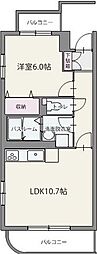 アルエット湘南 1LDKの間取図画像