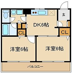 ビラタロス 2DKの間取図画像