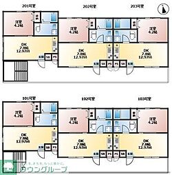 横浜市保土ケ谷区今井町アパート 1DKの間取図画像