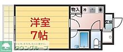 プラージュ湘南 1Kの間取図画像