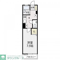 ヴェーラ赤坂 1Kの間取図画像