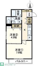 エストコート 2Kの間取図画像