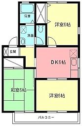 ルミエール天神A 3DKの間取図画像